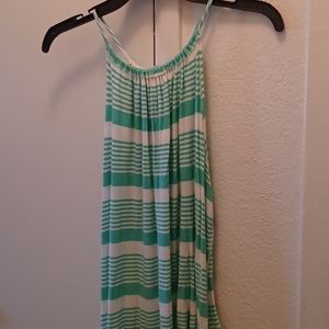 Blue and white maxi dress